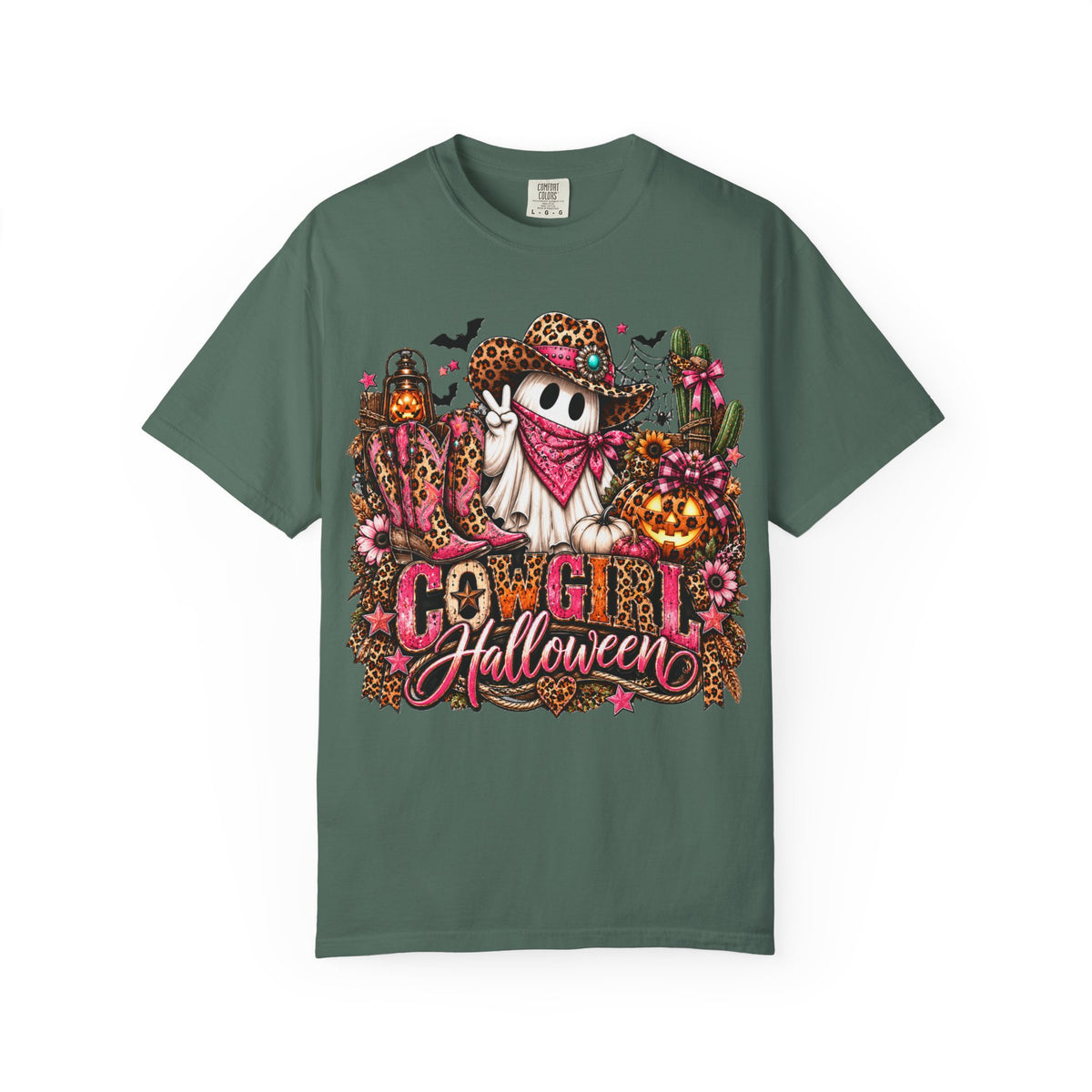 Halloween Ghost Graphic T-Shirt – Cowgirl Pumpkin Costume Design