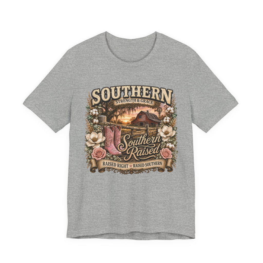 Southern Raised Tee - Vintage Country 'Southern Strength & Grace' Graphic T-Shirt