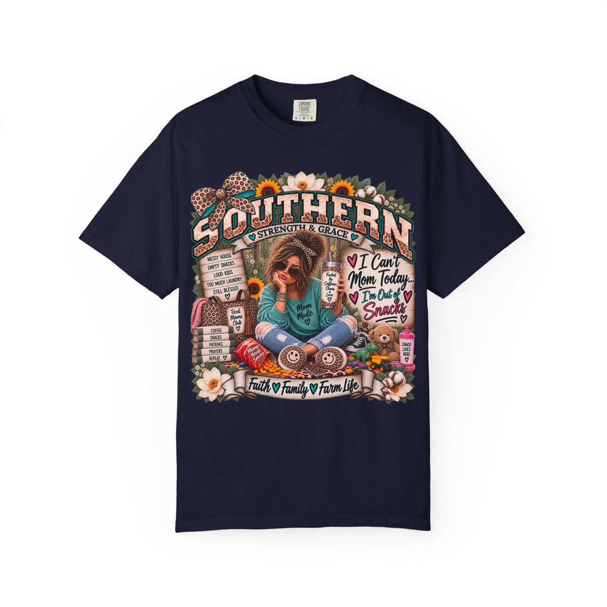 Southern Mama Graphic T‑Shirt — 'I Can't Mom Today, I’m Really Sick' Vintage Style