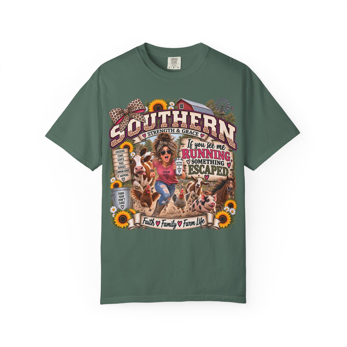Southern Pride T-Shirt — "If You See Me Running Something Escaped" Country Farm Style