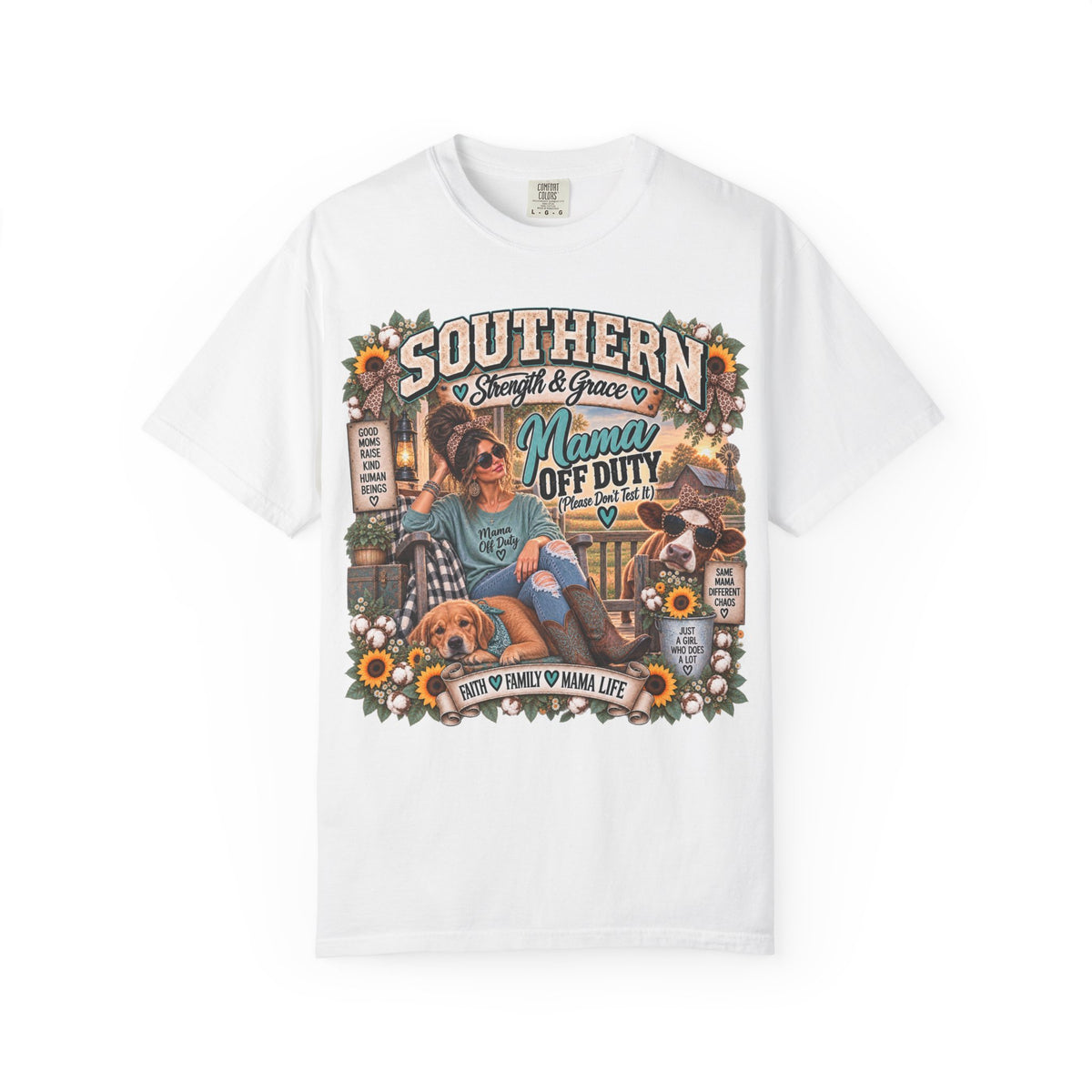 T-Shirt — "Southern Mama Off Duty" Vintage Floral Comfort Tee