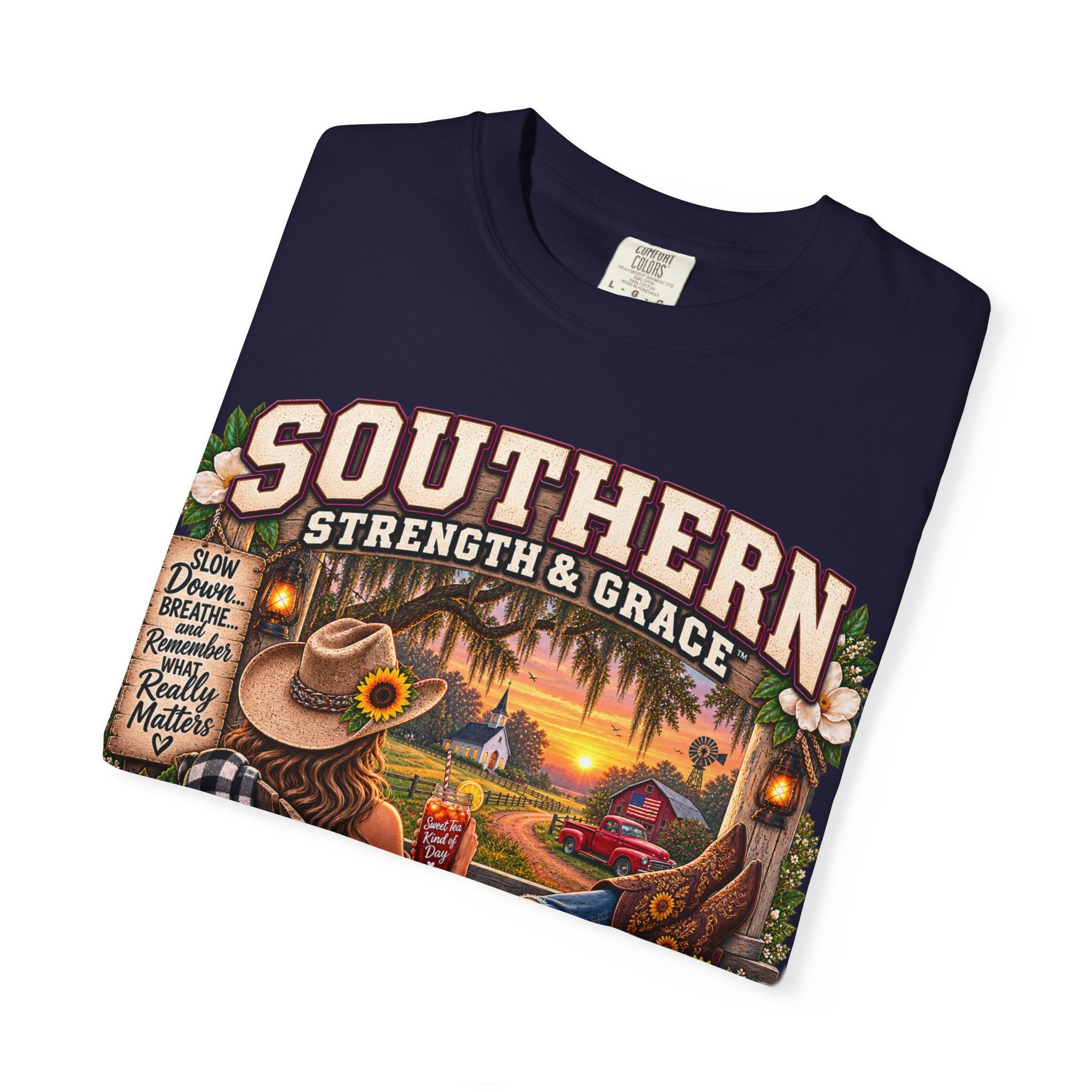 Southern Strength & Grace T-Shirt — Faith, Family & Simple Life Graphic Tee