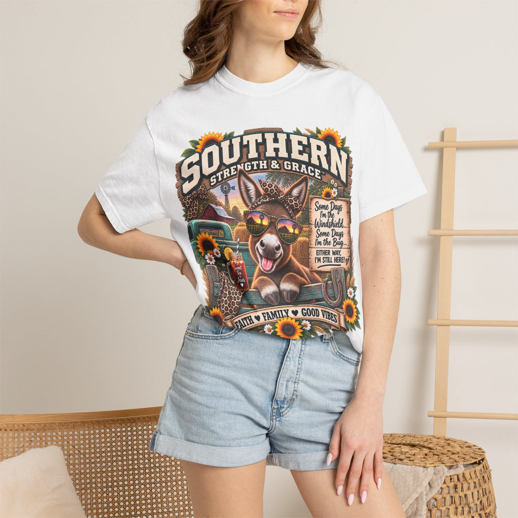 Southern Strength & Grace T-Shirt — Faith, Family & Good Vibes Graphic Tee