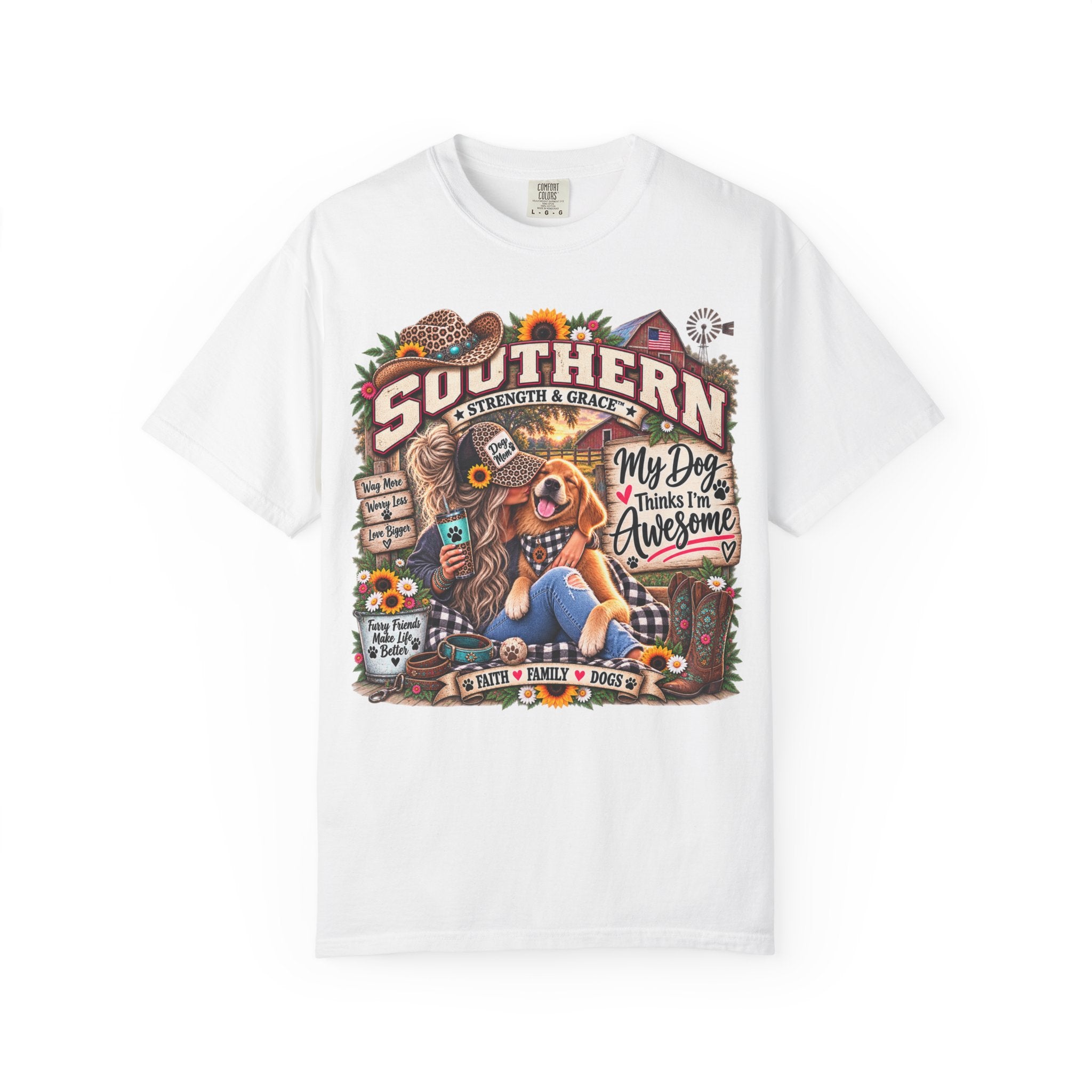 Southern Dog Mom T-Shirt — "My Dog Thinks I’m Awesome" Graphic Tee