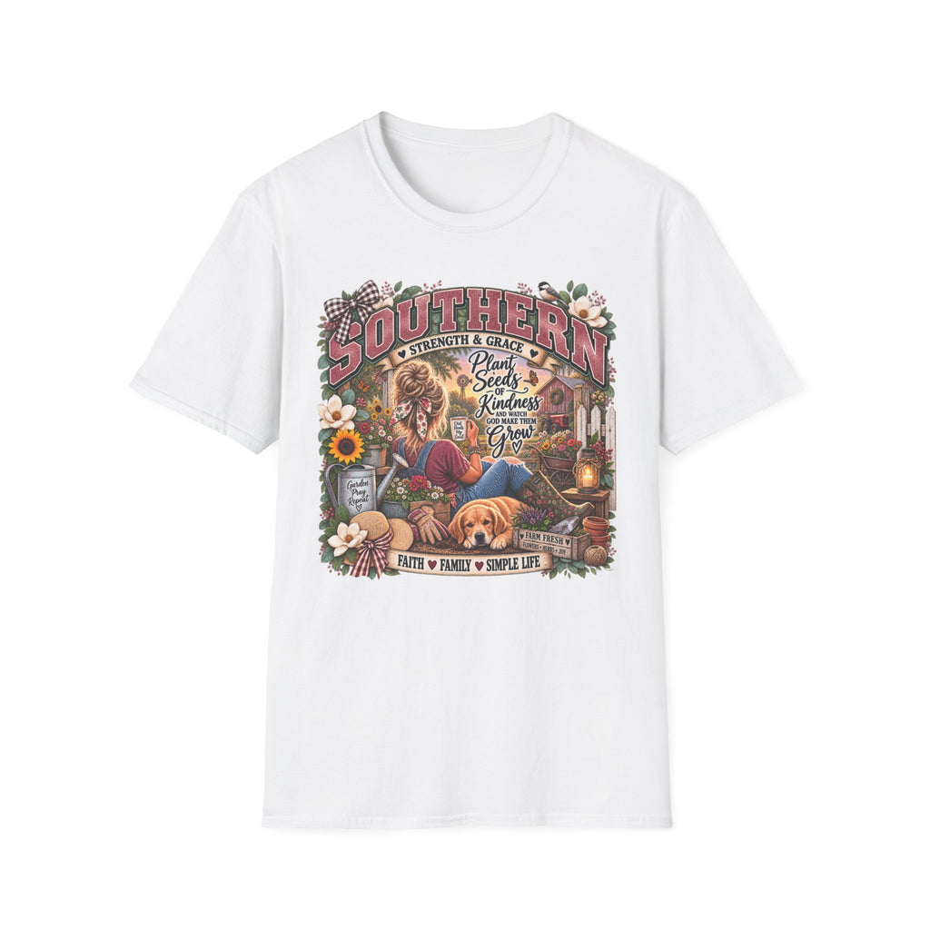 Southern Strength & Grace T-Shirt — 'Plant Seeds of Kindness' Vintage Farmhouse Tee