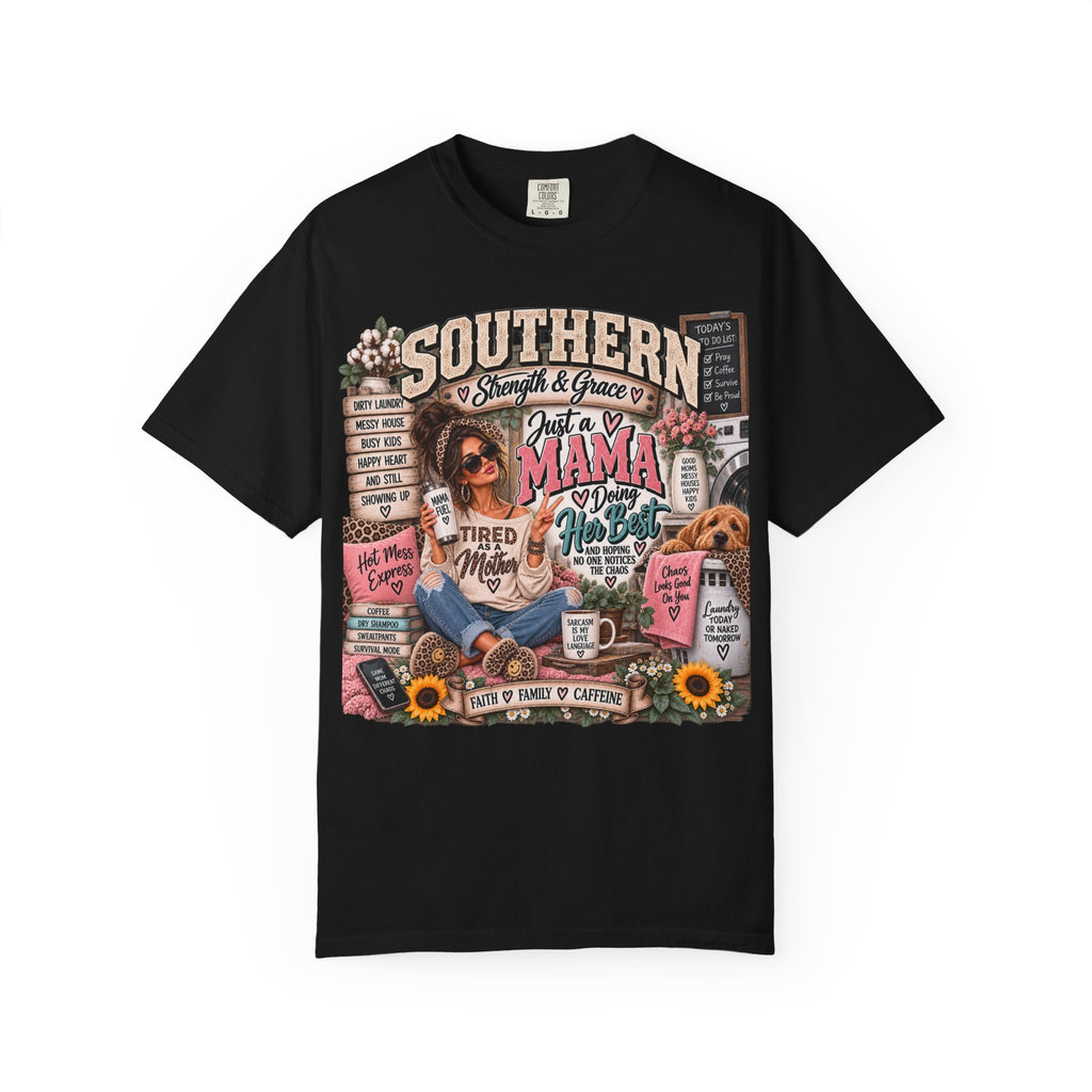 Southern Mama Graphic T-Shirt — Just a Mama Doing Her Best Tee