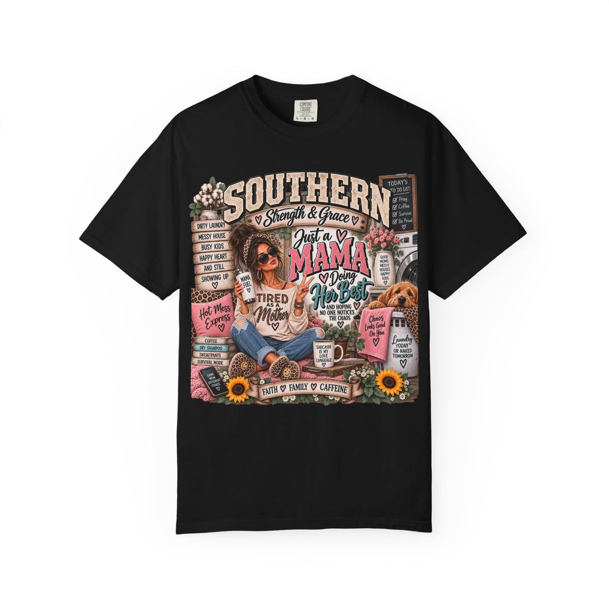 Southern Mama Graphic T-Shirt — Just a Mama Doing Her Best Tee