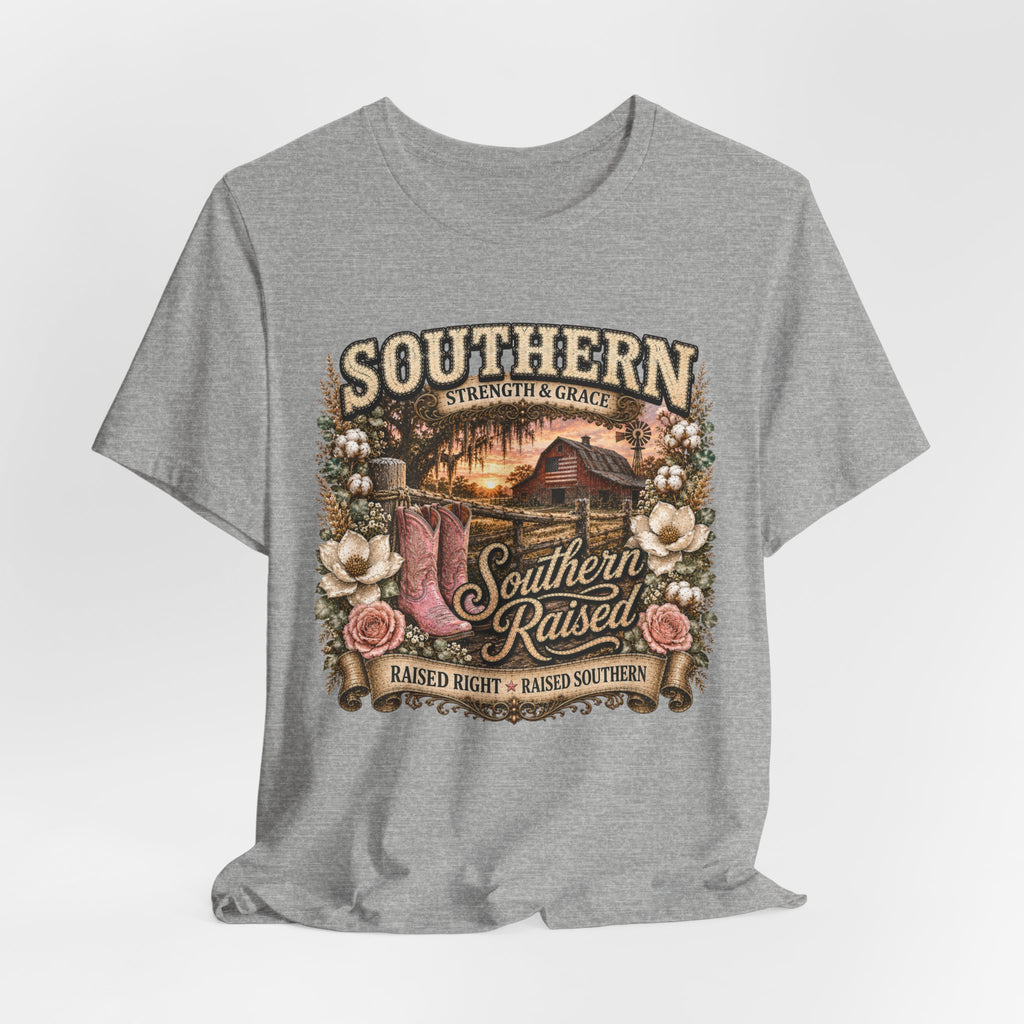 Southern Raised Tee - Vintage Country 'Southern Strength & Grace' Graphic T-Shirt