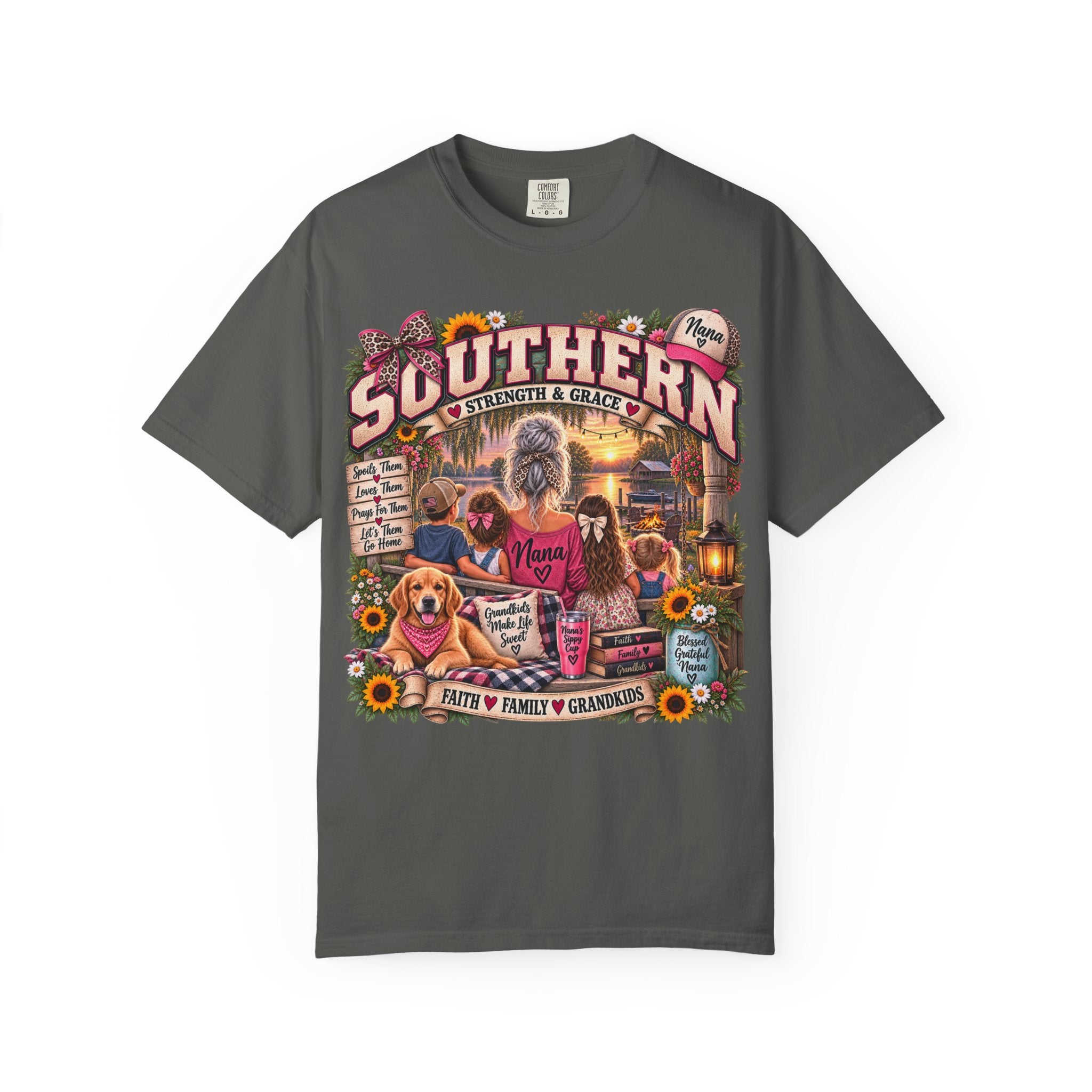 Southern Strength & Grace T-Shirt — Family, Faith & Nana Tribute Graphic Tee