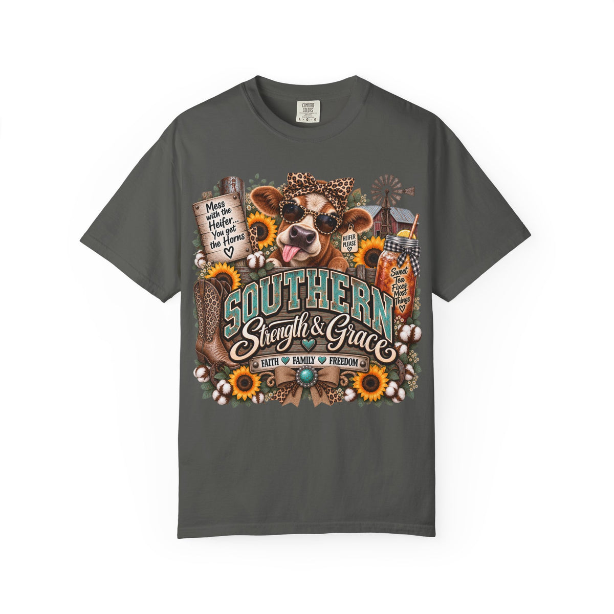 Southern Strength & Grace T-Shirt — Heifer Please