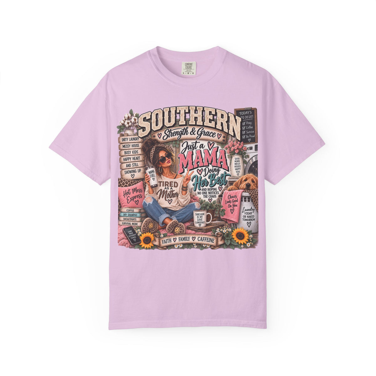 Southern Mama Graphic T-Shirt — Just a Mama Doing Her Best Tee