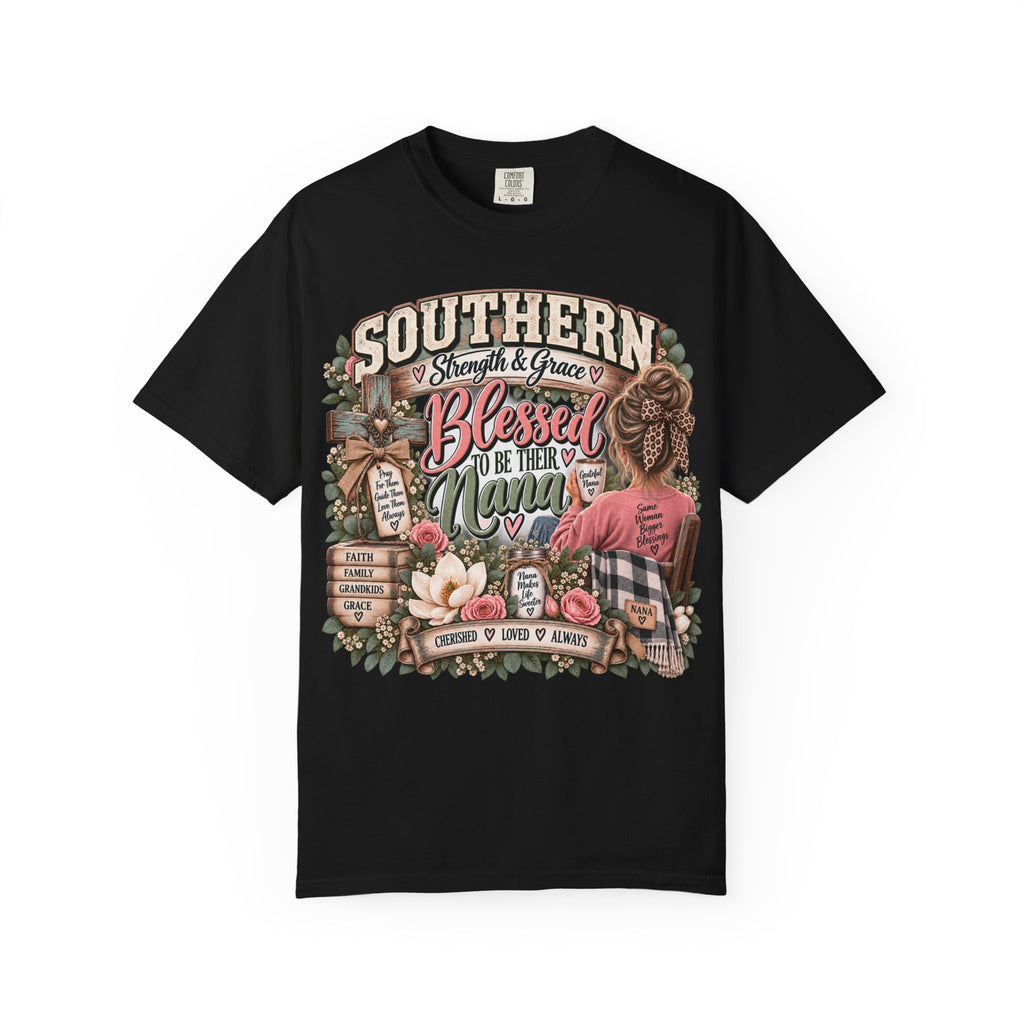 T-Shirt — "Southern Blessed" Grandma Floral Graphic Tee