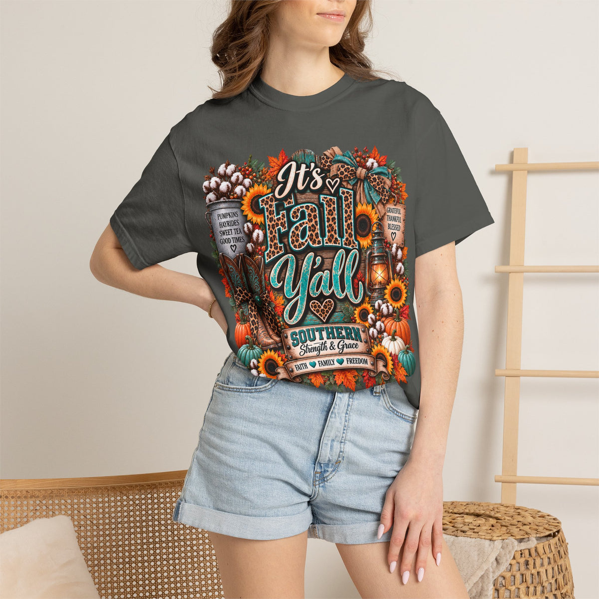 Fall Y’all Shirt – Southern Pumpkin & Sunflower Tee