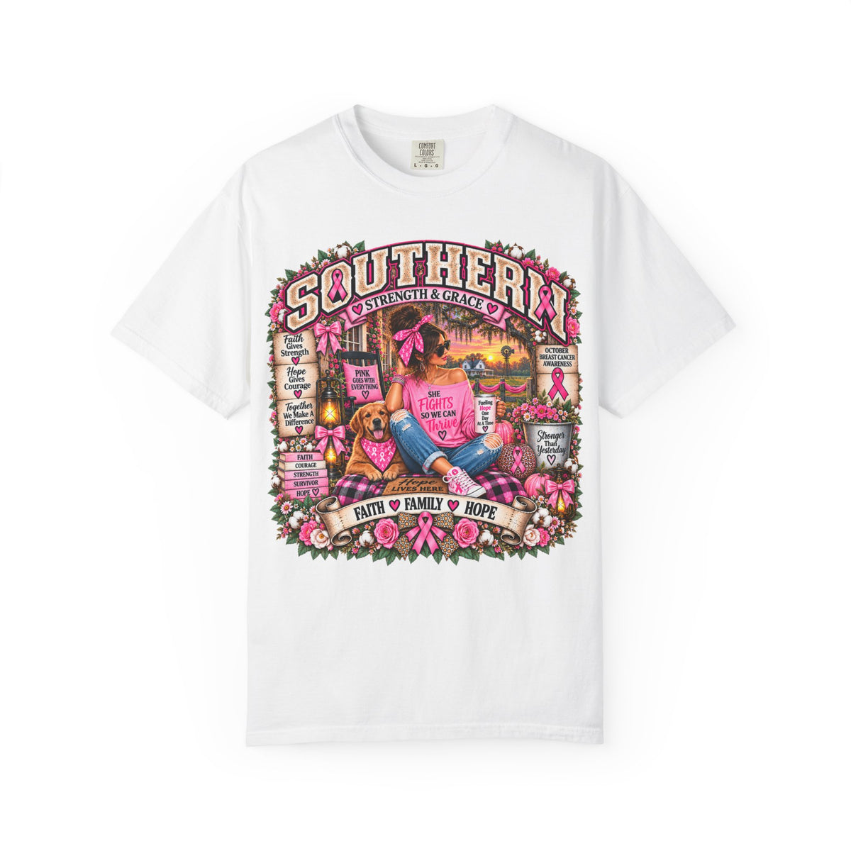 Southern Strength & Grace Breast Cancer Awareness Tee