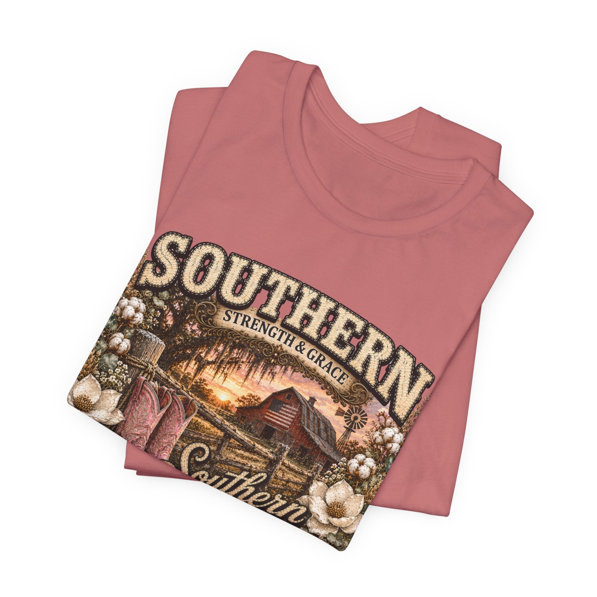 Southern Raised Tee - Vintage Country 'Southern Strength & Grace' Graphic T-Shirt