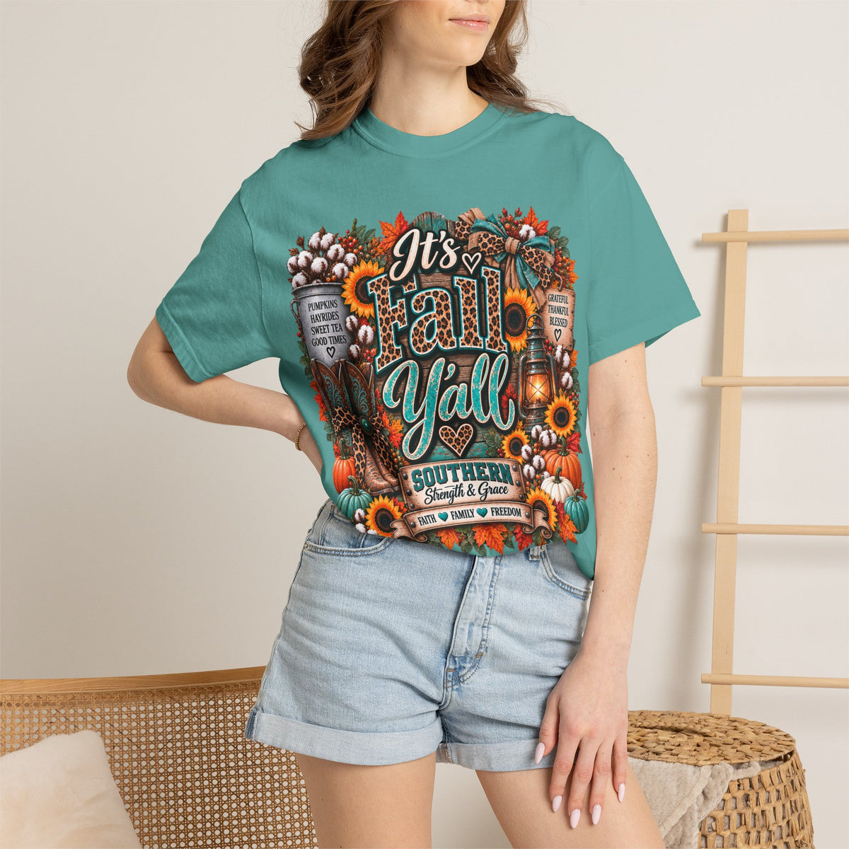 Fall Y’all Shirt – Southern Pumpkin & Sunflower Tee