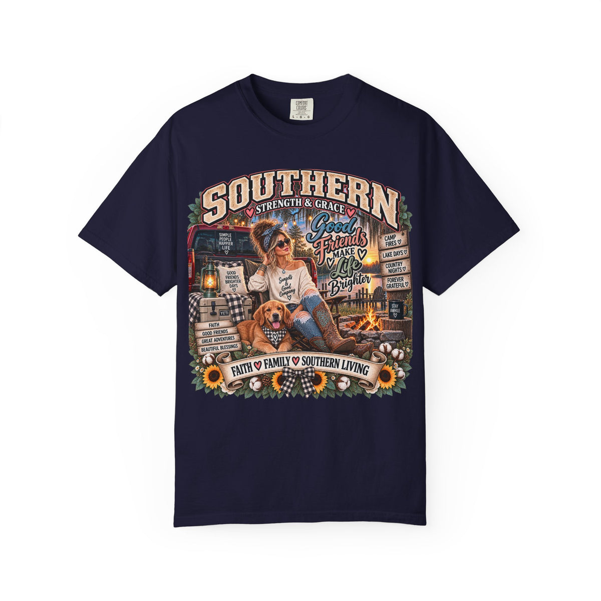 Southern Strength & Grace “Good Friends Make Life Brighter” Campfire Graphic Tee