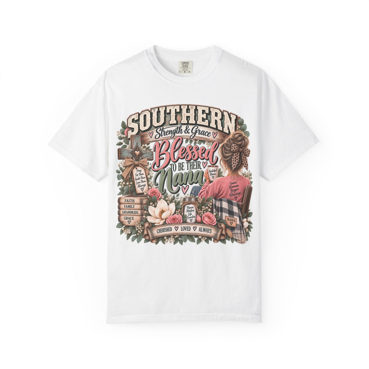 T-Shirt — "Southern Blessed" Grandma Floral Graphic Tee