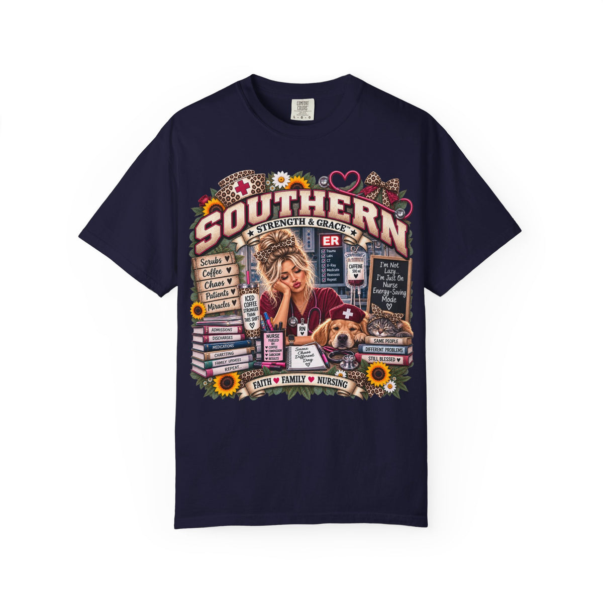 Southern ER Nurse T-Shirt – Pride, Strength & Family Graphic Tee