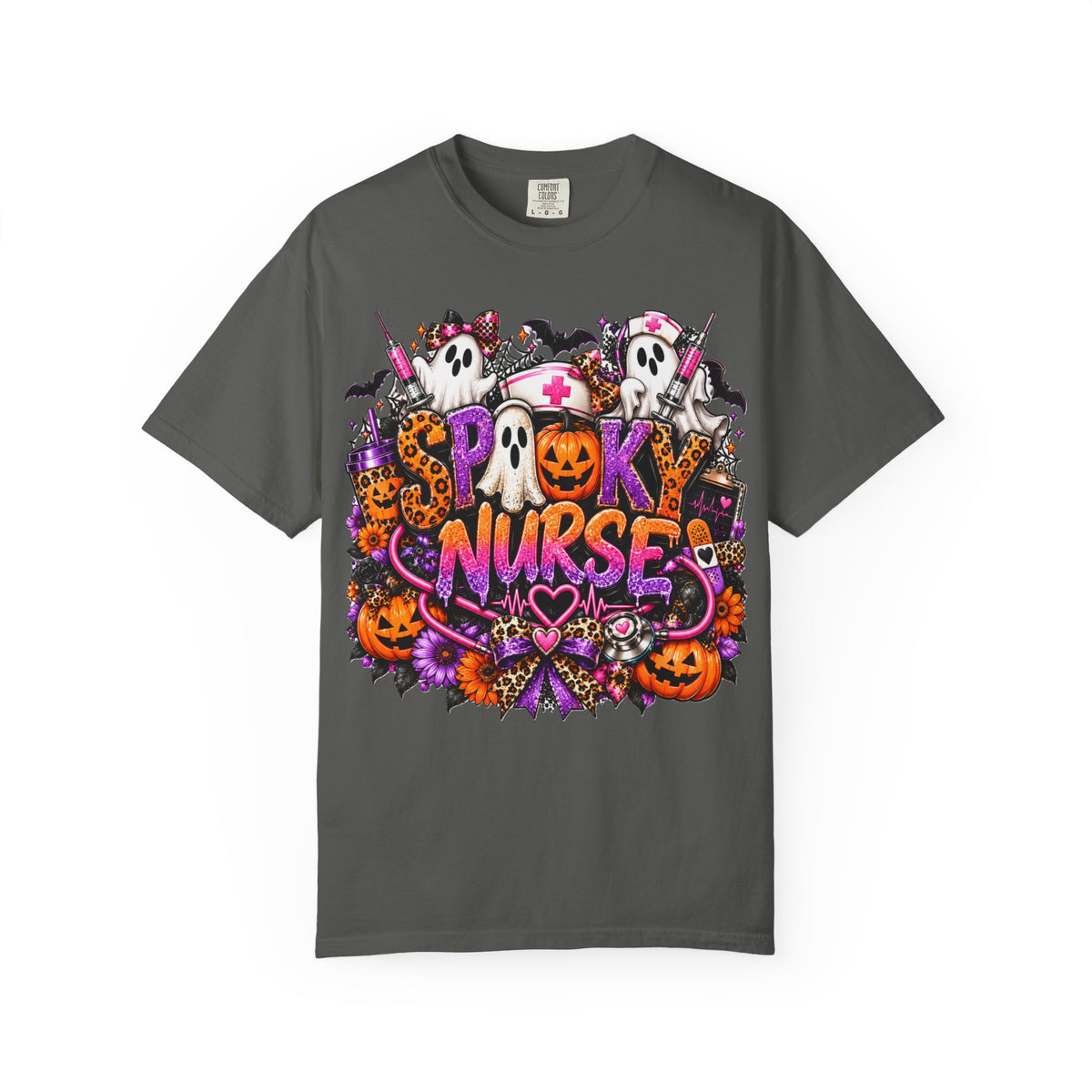 Spooky Nurse T-Shirt – Halloween Ghosts & Pumpkins Nurse Tee
