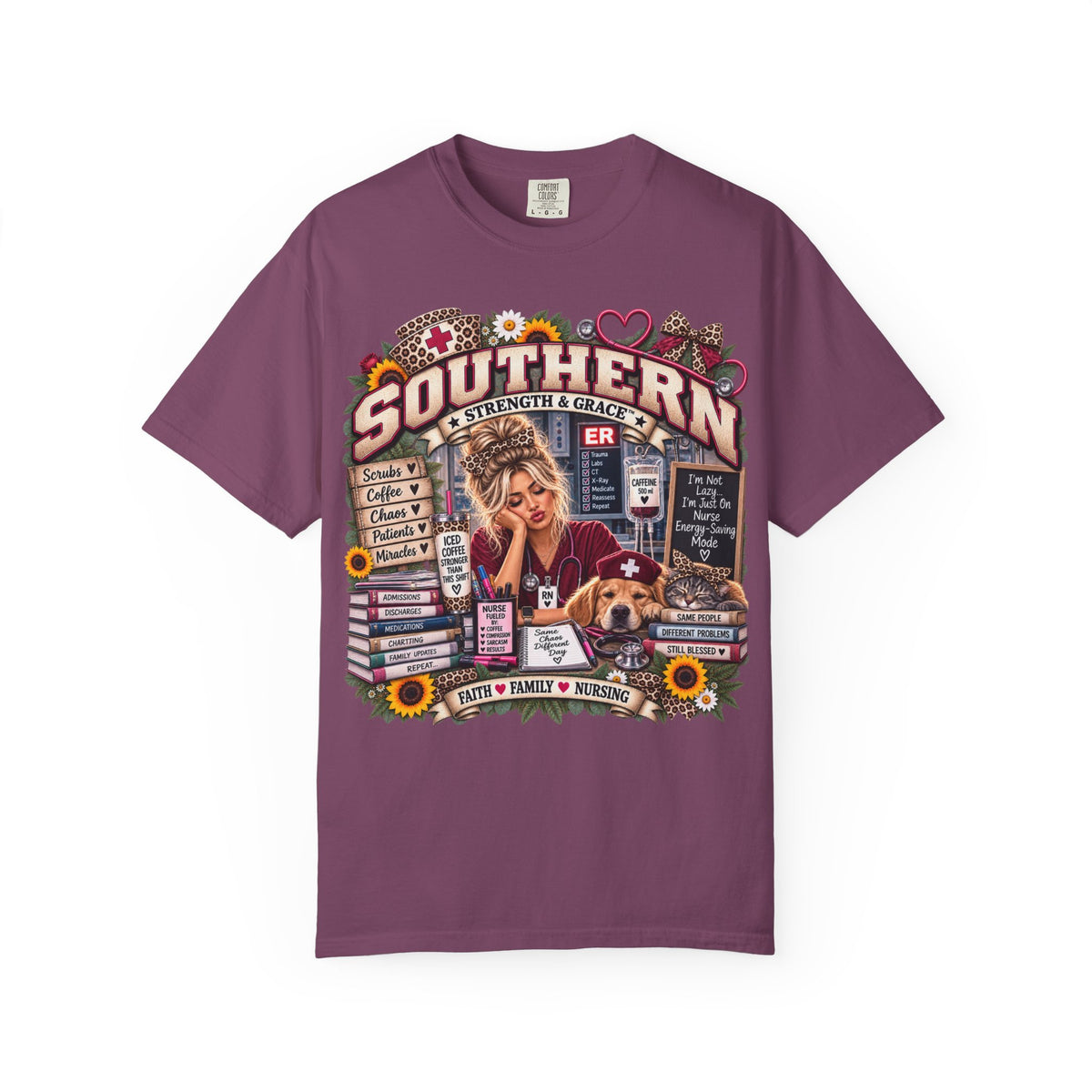 Southern ER Nurse T-Shirt – Pride, Strength & Family Graphic Tee