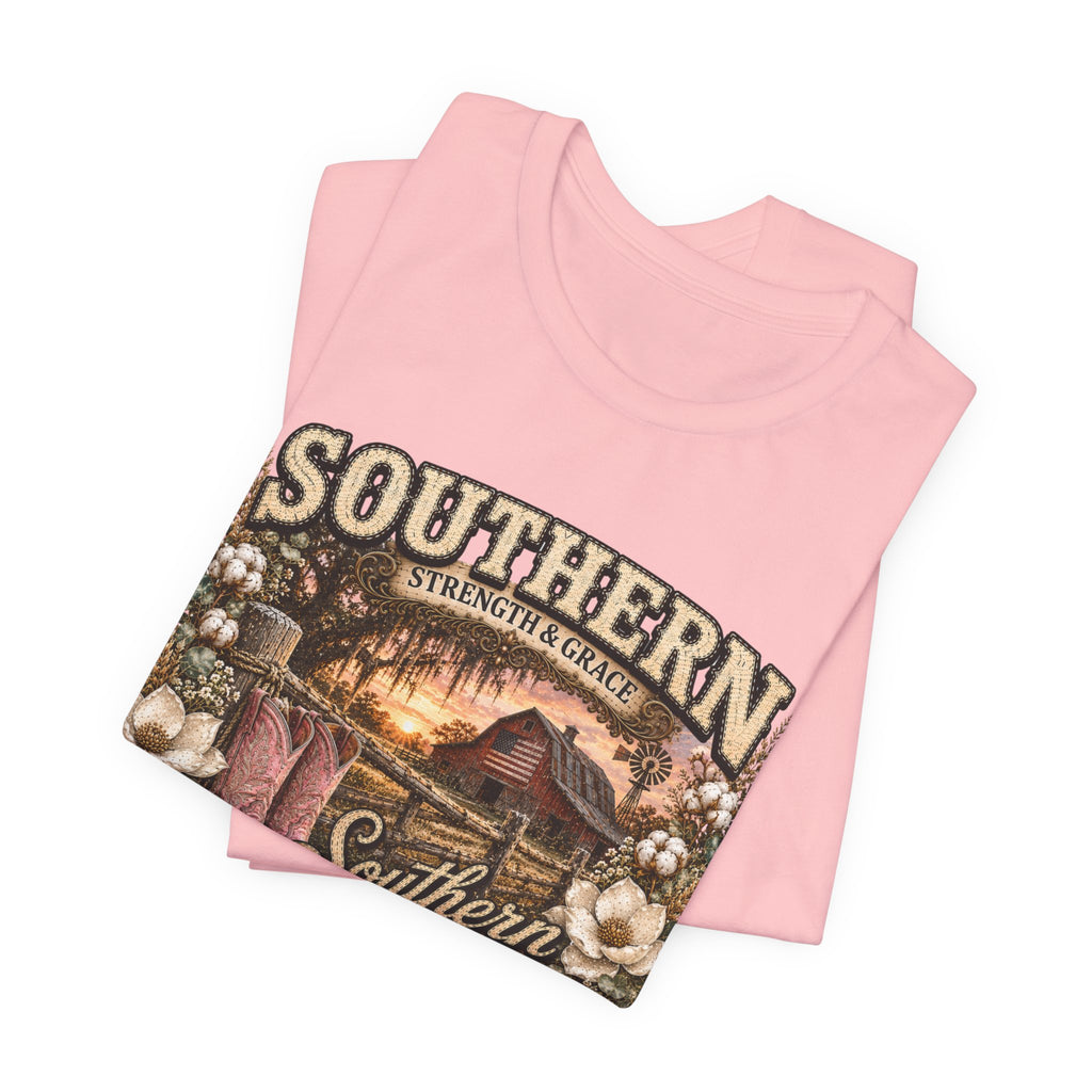 Southern Raised Tee - Vintage Country 'Southern Strength & Grace' Graphic T-Shirt