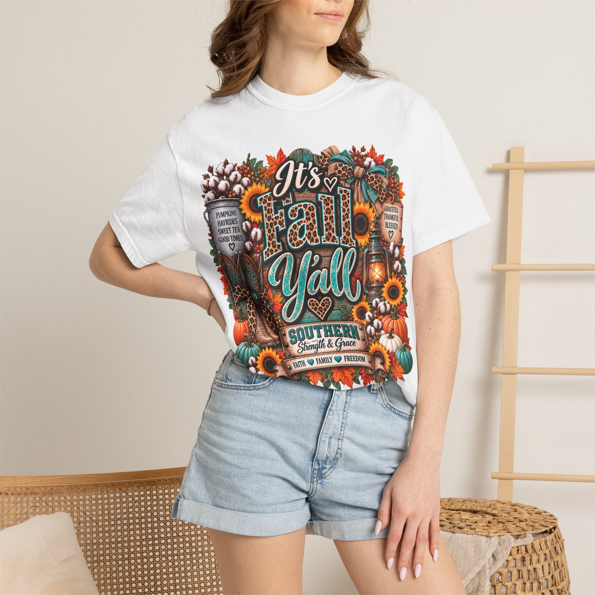 Fall Y’all Shirt – Southern Pumpkin & Sunflower Tee