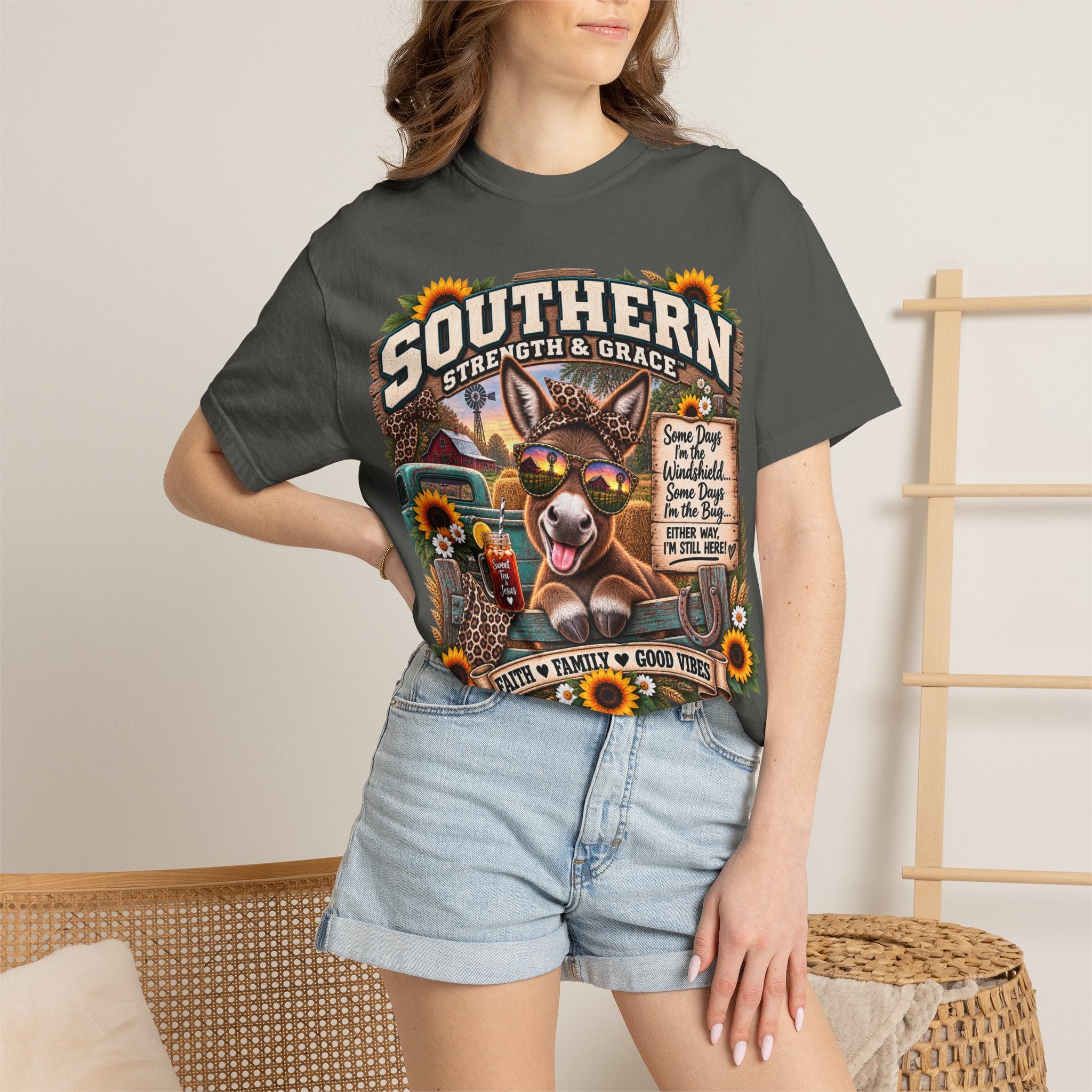 Southern Strength & Grace T-Shirt — Faith, Family & Good Vibes Graphic Tee