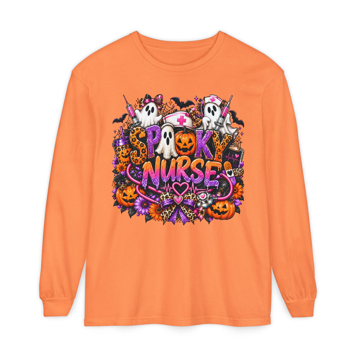 Spooky Nurse Halloween Long Sleeve Shirt