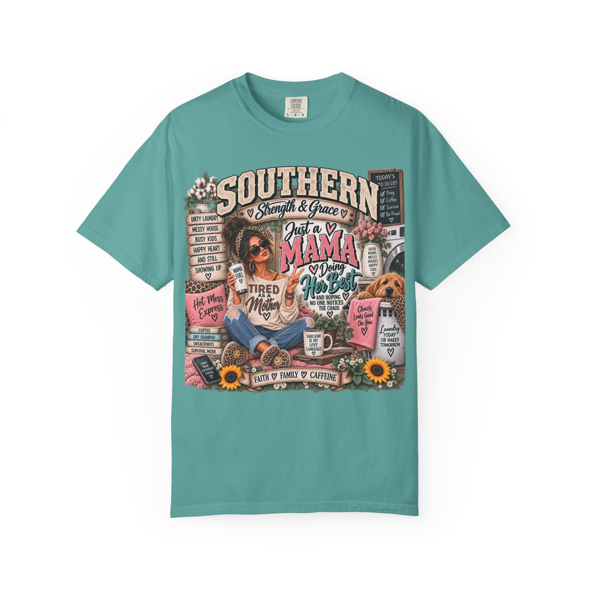 Southern Mama Graphic T-Shirt — Just a Mama Doing Her Best Tee