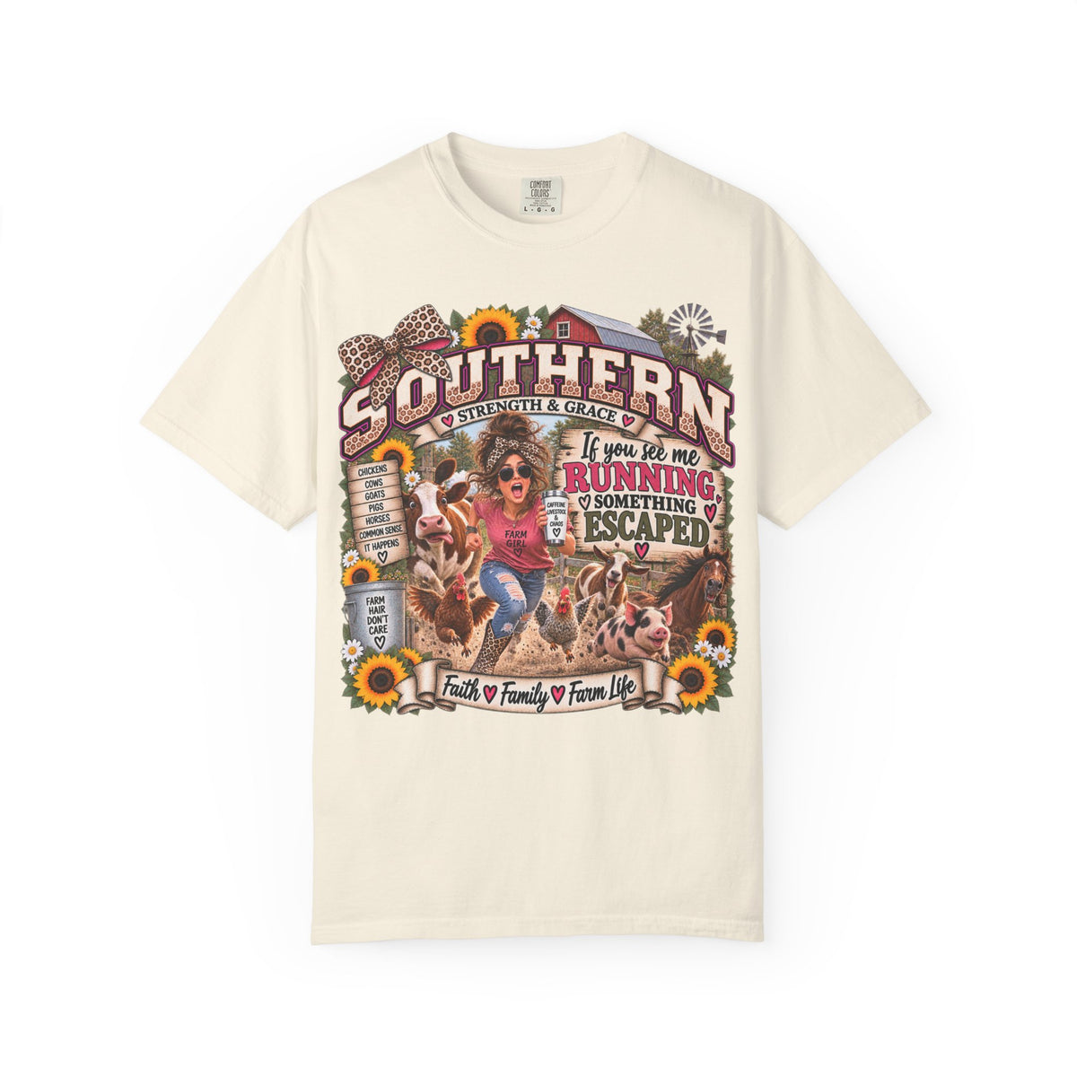 Southern Pride T-Shirt — "If You See Me Running Something Escaped" Country Farm Style