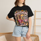 Southern Faith T-Shirt — "Jesus Knows I Try" Graphic Tee with Sunflowers & Family Vibe
