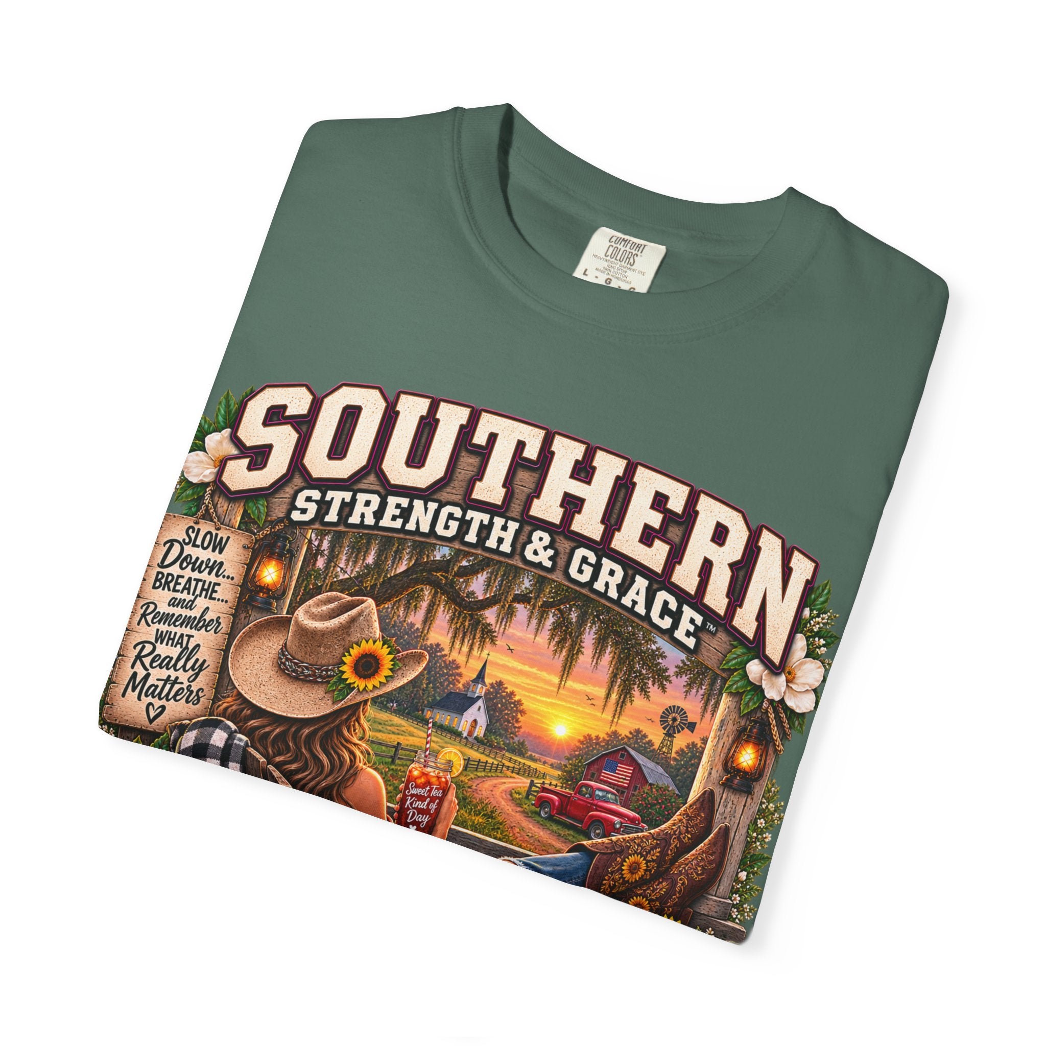 Southern Strength & Grace T-Shirt — Faith, Family & Simple Life Graphic Tee