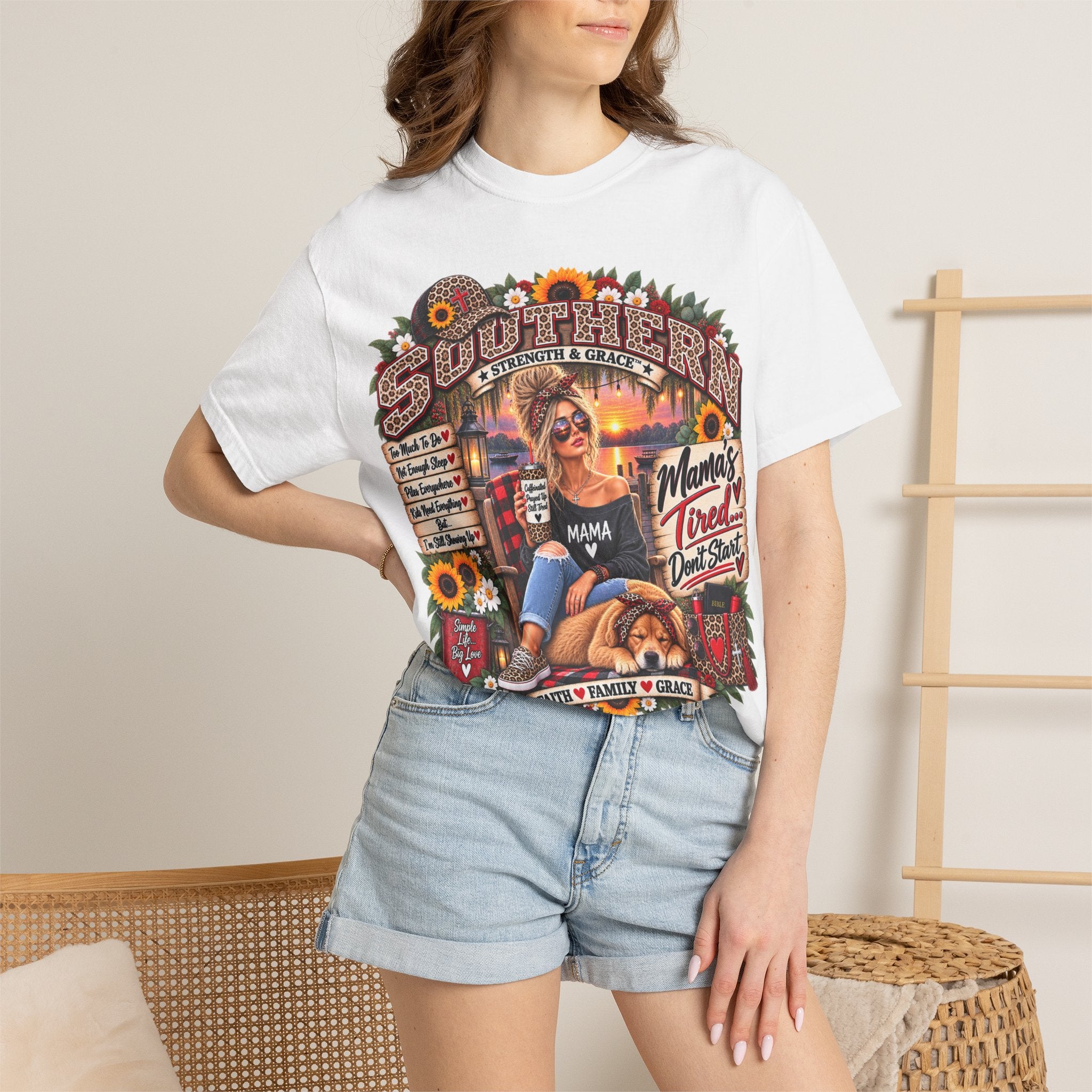 Southern Mama T‑Shirt — "Mama's Tired" Vintage Country Graphic Tee