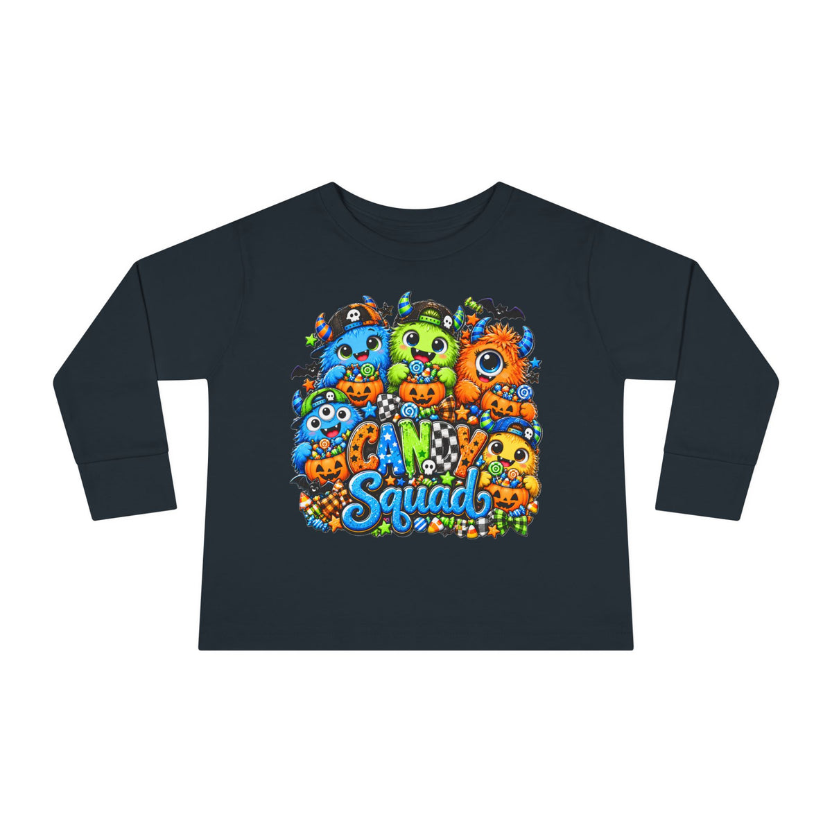 Toddler Tee — Cute Candy Squad Monster Long Sleeve Shirt for Kids