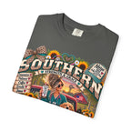 Southern Roots Vintage T-Shirt — 'Southern' Graphic with Sunflowers & Dog