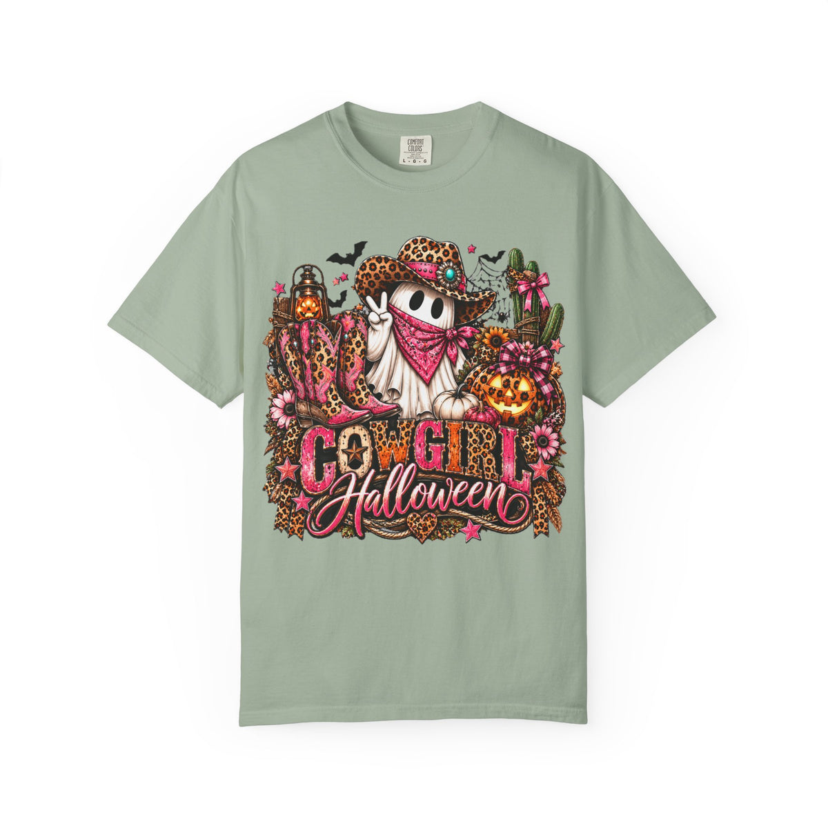 Halloween Ghost Graphic T-Shirt – Cowgirl Pumpkin Costume Design