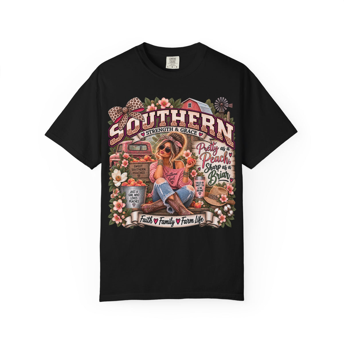 Southern Roots Graphic T-Shirt — Pretty as a Peach, Sharp as a Briar