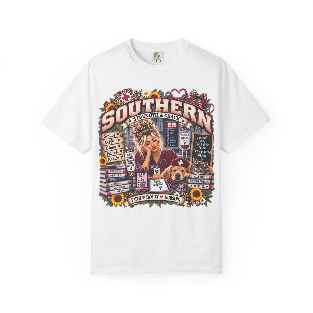 Southern ER Nurse T-Shirt – Pride, Strength & Family Graphic Tee