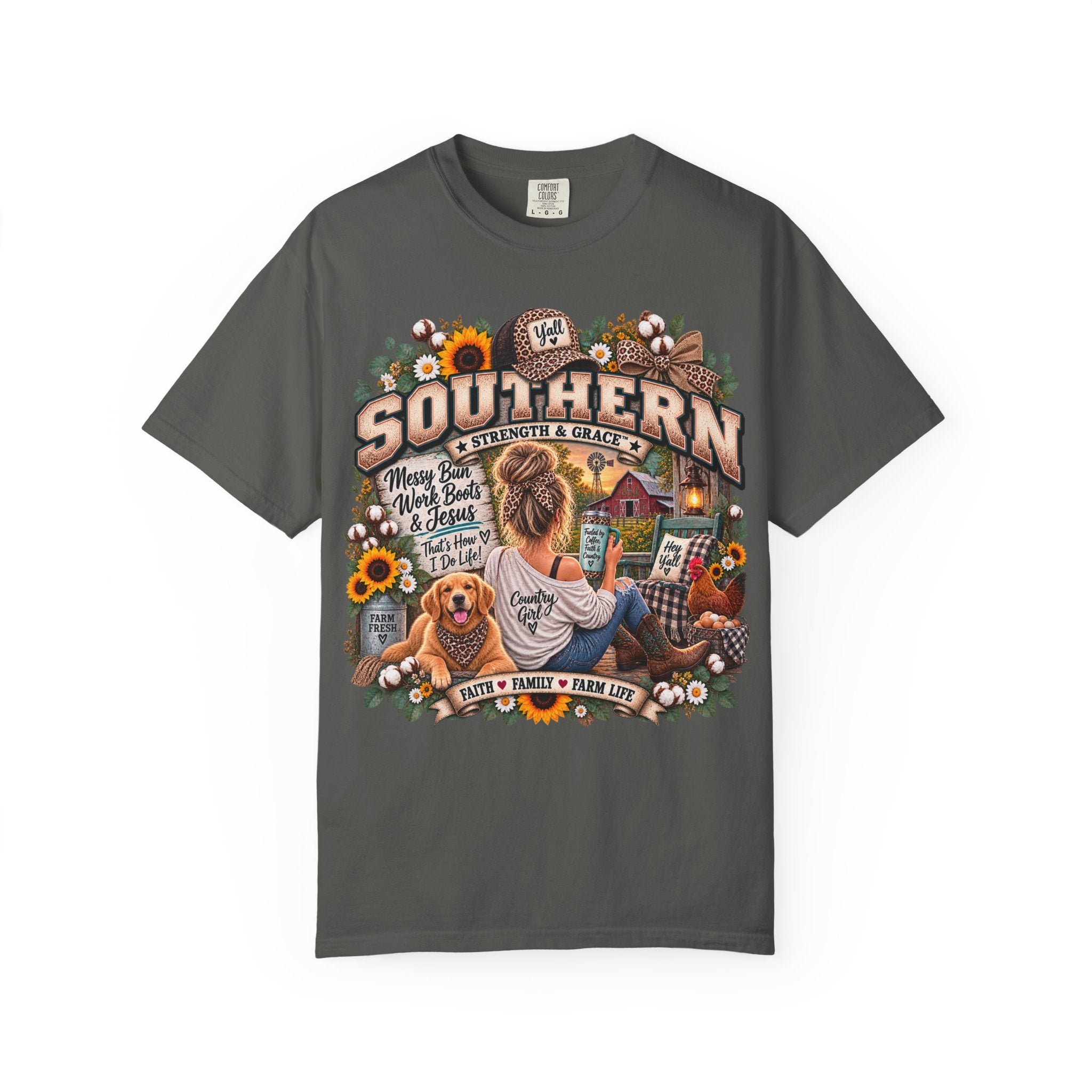Southern Roots Graphic T-Shirt — "Southern By Birth & Grace"
