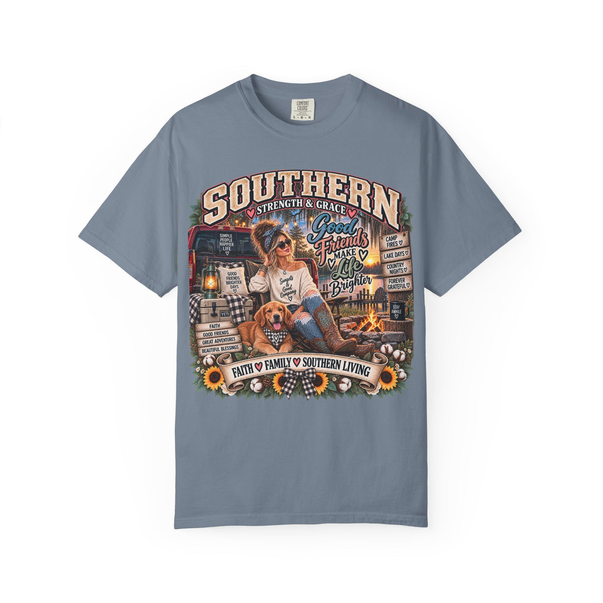 Southern Strength & Grace “Good Friends Make Life Brighter” Campfire Graphic Tee