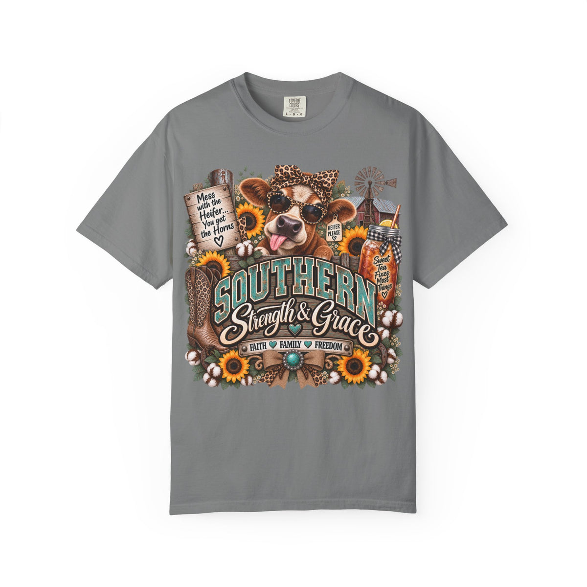 Southern Strength & Grace T-Shirt — Heifer Please