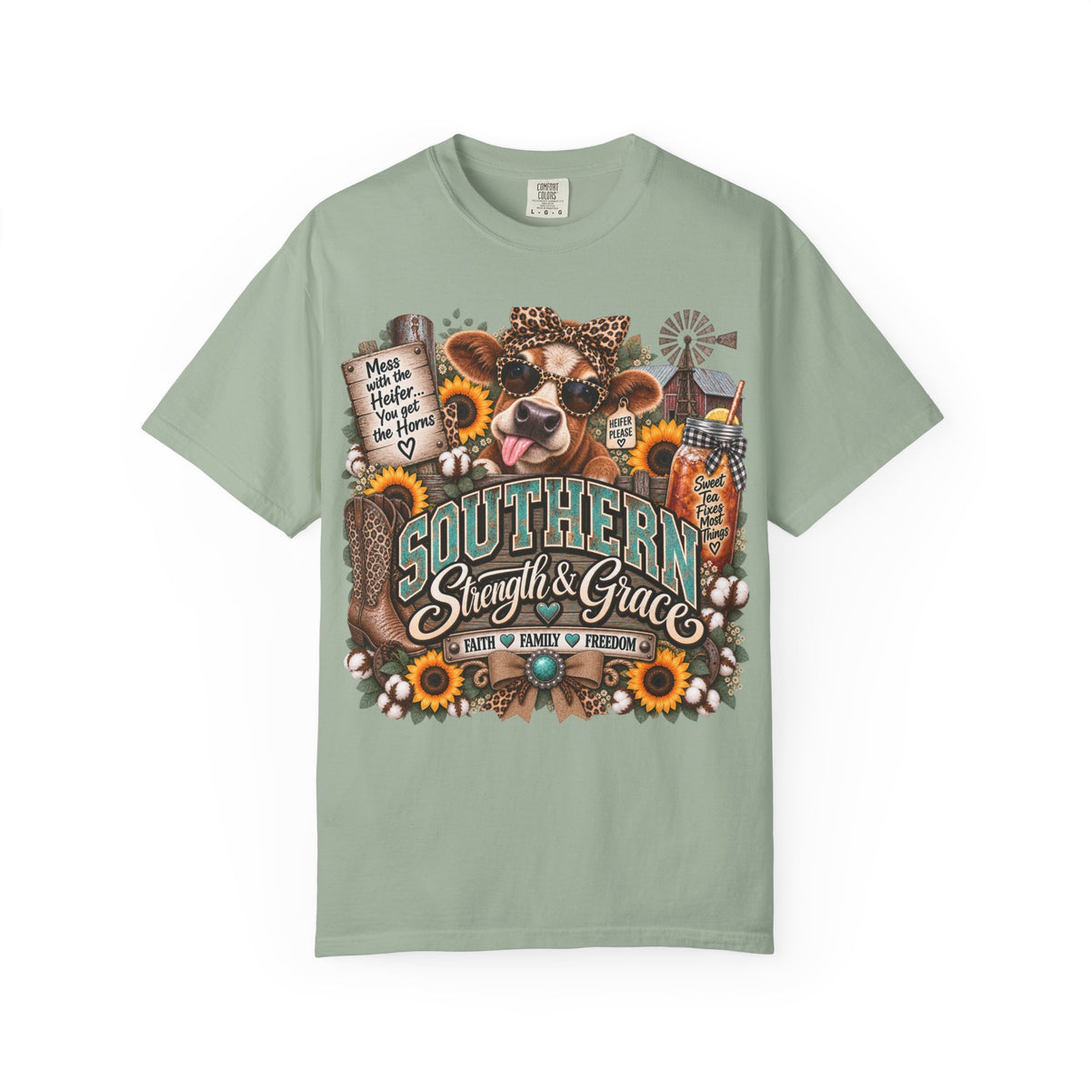 Southern Strength & Grace T-Shirt — Heifer Please