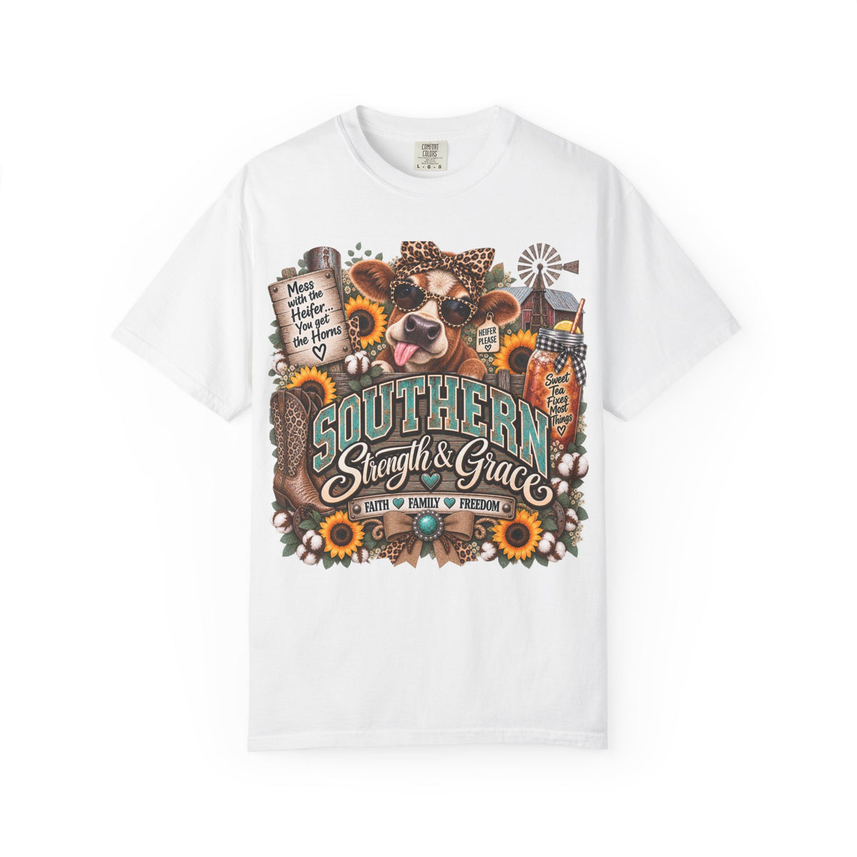 Southern Strength & Grace T-Shirt — Heifer Please