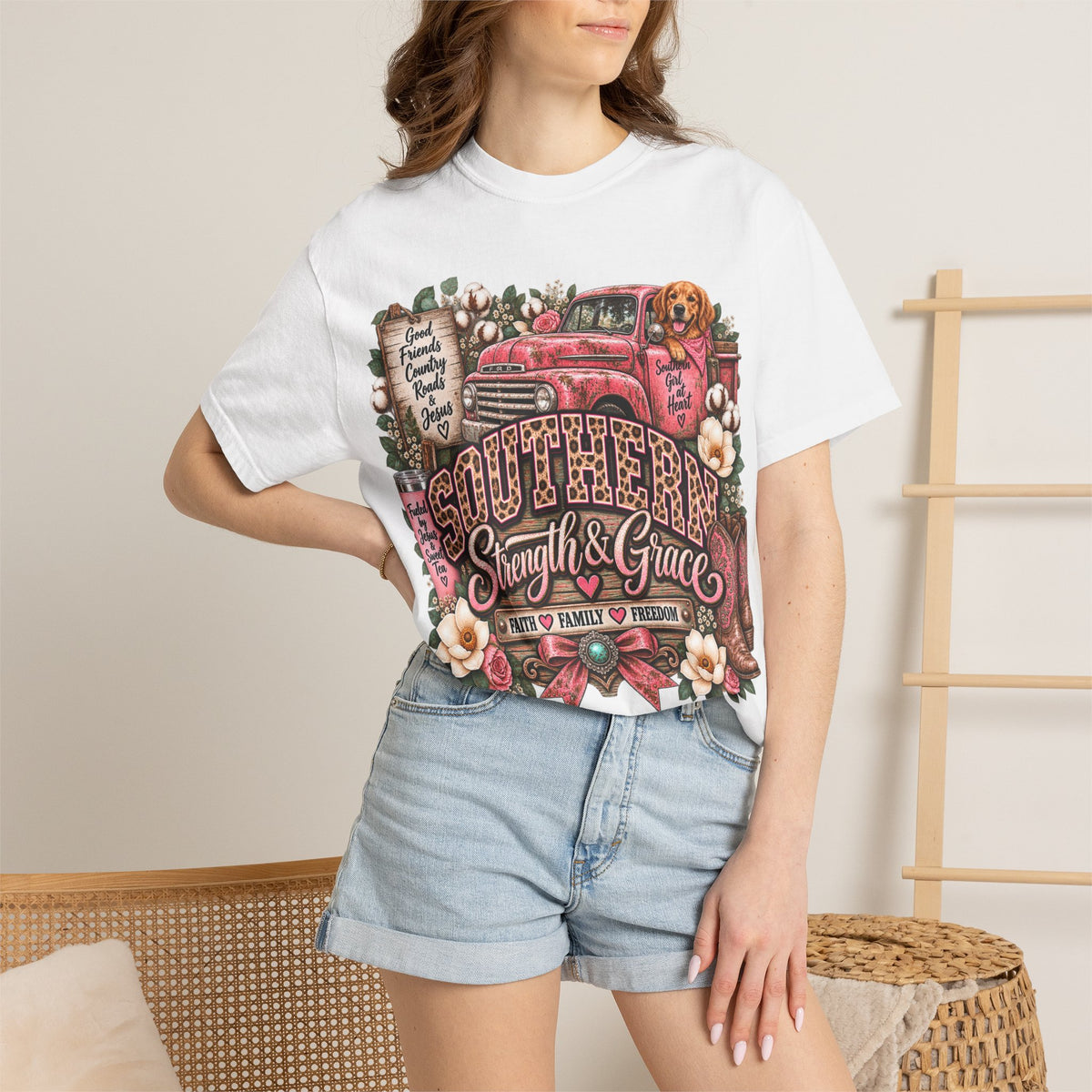 Southern Girl Shirt – Good Friends, Country Roads & Jesus