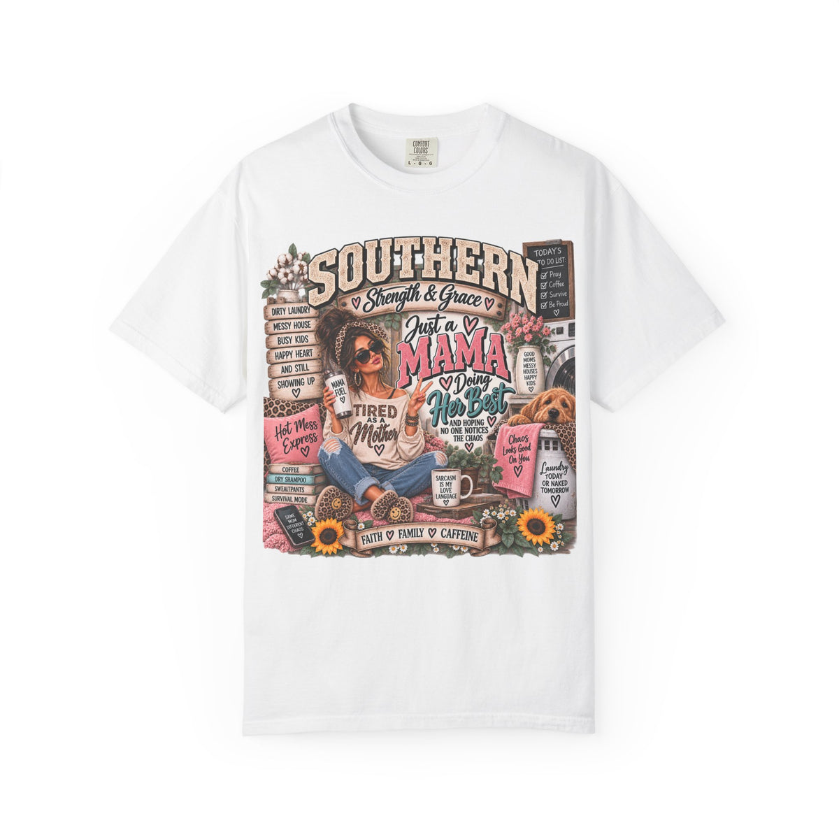 Southern Mama Graphic T-Shirt — Just a Mama Doing Her Best Tee