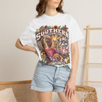Southern Faith T-Shirt — "Jesus Knows I Try" Graphic Tee with Sunflowers & Family Vibe