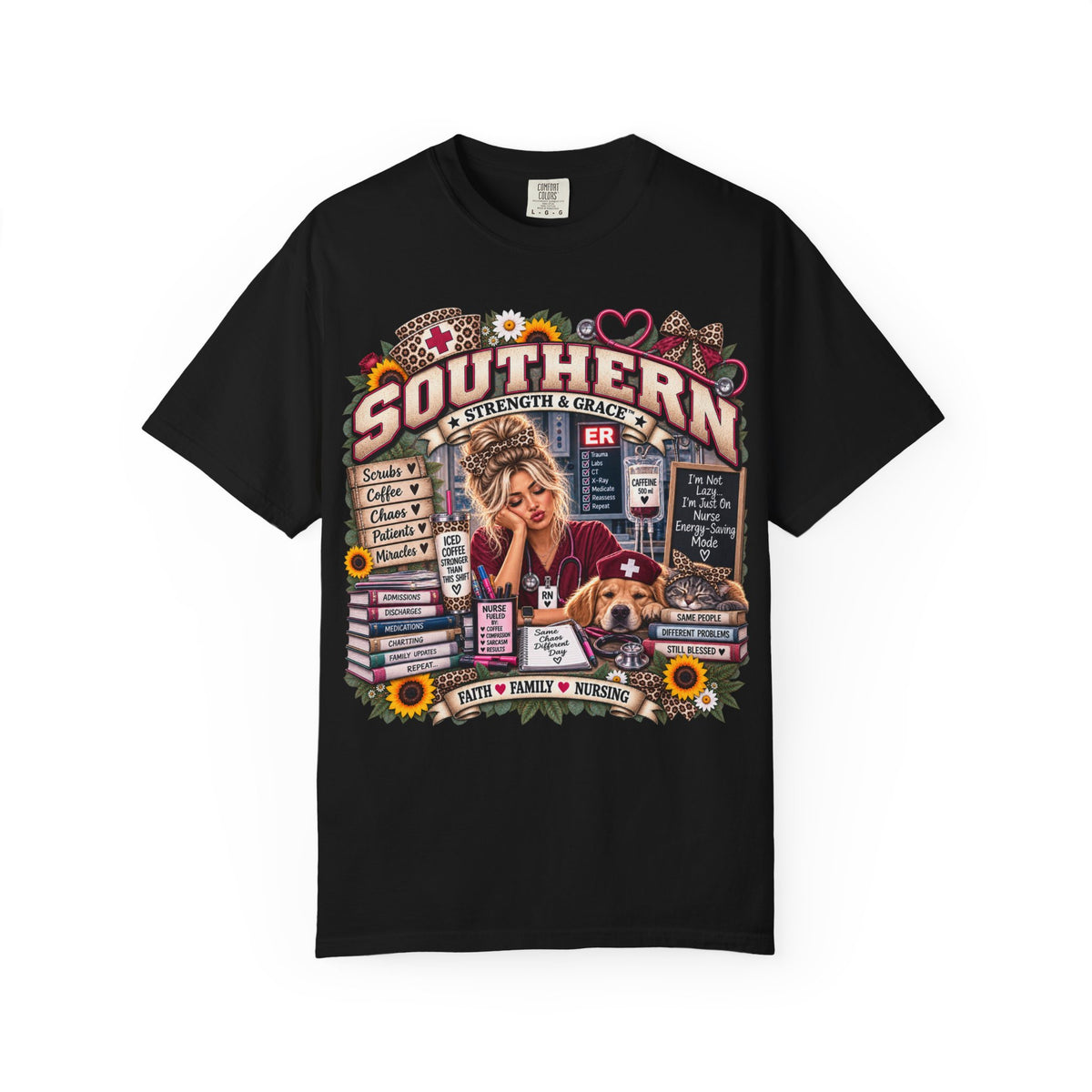 Southern ER Nurse T-Shirt – Pride, Strength & Family Graphic Tee