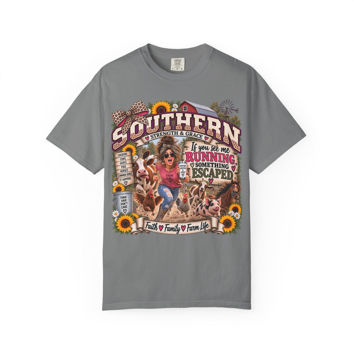 Southern Pride T-Shirt — "If You See Me Running Something Escaped" Country Farm Style