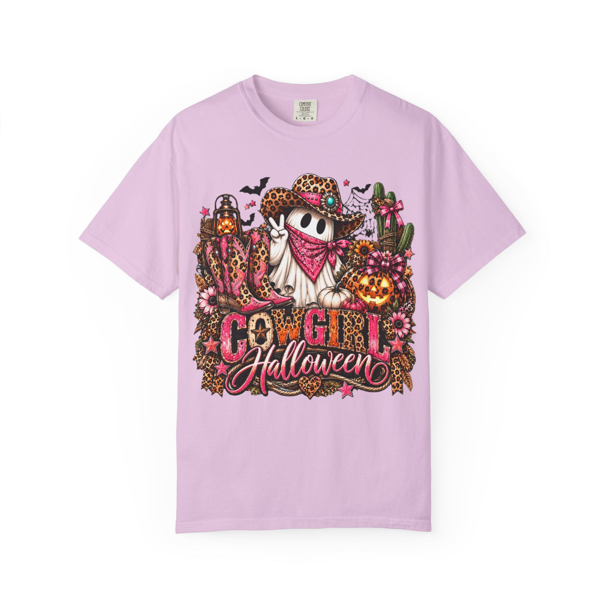 Halloween Ghost Graphic T-Shirt – Cowgirl Pumpkin Costume Design